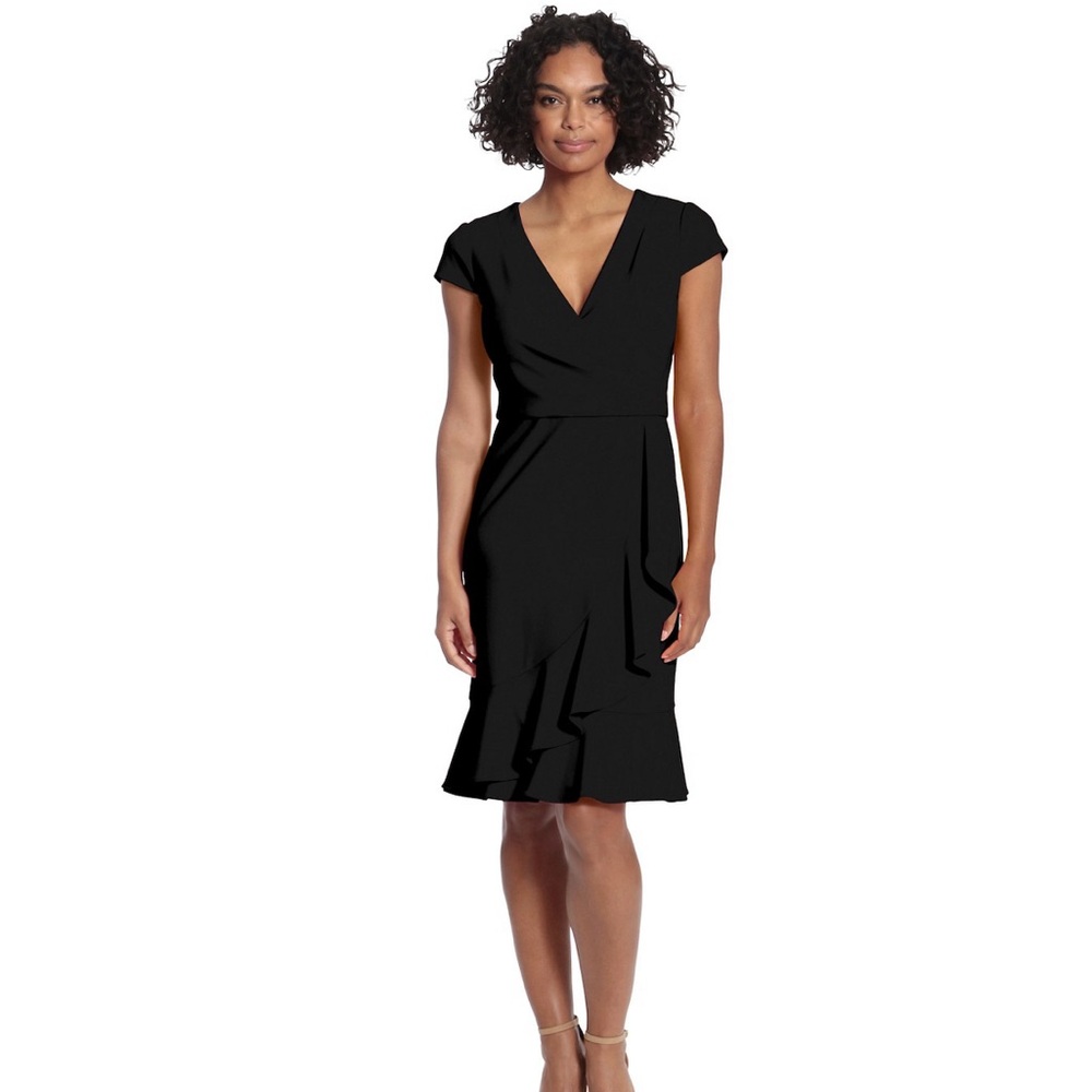London Times Black wrap dress 8 NTW